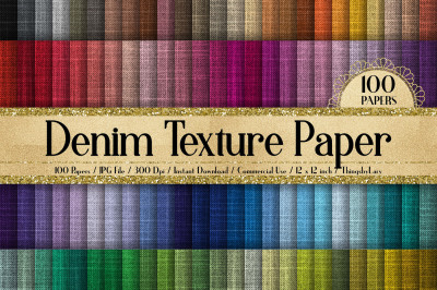 100 Realistic Denim Fabric Cloth Texture Digital Papers