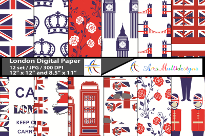 London digital patterns, london digital papers, london texture