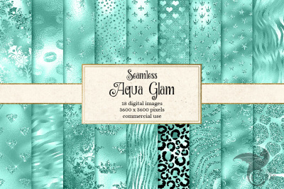 Aqua Glam Digital Paper