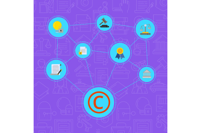 Vector flat style copyright elements infographic