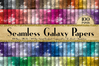 100 Seamless Galaxy Starry Night Texture Digital Papers