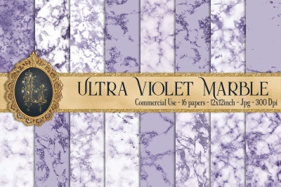 16 Ultra Violet Glitter Marble Texture Digital Papers