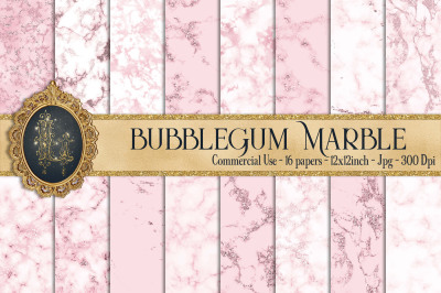16 Bubblegum Blush Pink Glitter Marble Texture Digital Paper