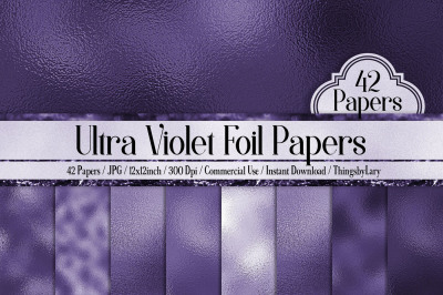 42 Ultra Violet Metallic Foil Texture Digital Papers