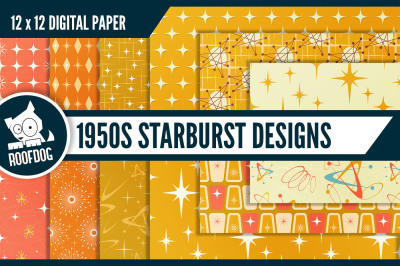 1950s starburst mid-century digital paper