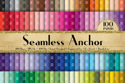 100 Seamless Anchor Digital Papers, Sea, Ocean, Nautica