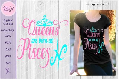 Pisces svg, Queens are born as Pisces, Zodiac svg, birth sign svg, Mar