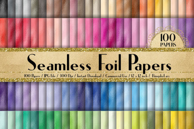 100 Seamless Metallic Foil Texture Digital Papers