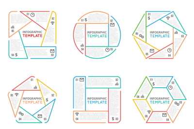 Thin line infographics vector elements for business presentation with 