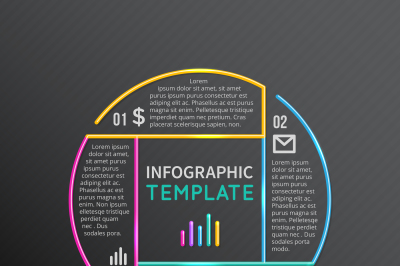 Infographic report vector template with line elements and icons. busin