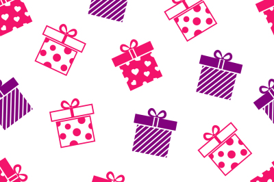 Vector seamless background with gift boxes