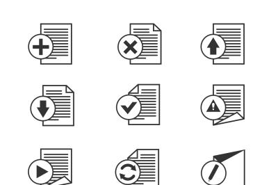 File document vector icons set