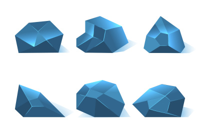 Ice rock pieces vector set