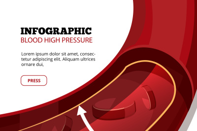 Blood high pressure vector medical infographic