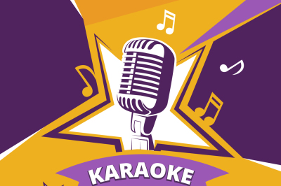 Karaoke party vector poster