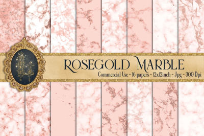 16 Rose Gold Blush Pink Glitter Marble Texture Digital Paper