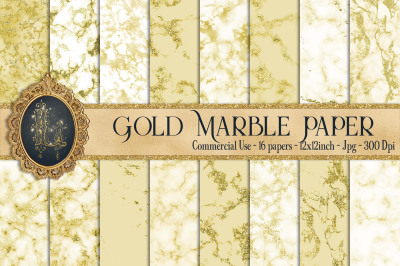 16 Luxury Gold Glitter Marble Texture Digital Papers