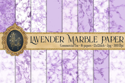 16 Lavender Glitter Marble Texture Digital Papers