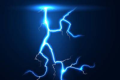 Lightning thunder storm vector background