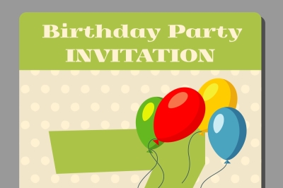 Birthday anniversary party invitation pass ticket with cute hippo vect