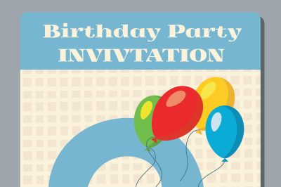 Birthday party invitation card with cute horse vector template 9 years