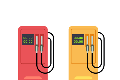 Gas station pump with gasoline petrol flat vector illustration