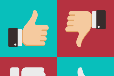 Thumbs up like dislike icons for social network web app