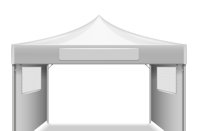 White empty folding tent&2C; marquee vector template