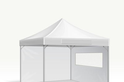 Promotional advertising folding tent vector illustration for outdoor e