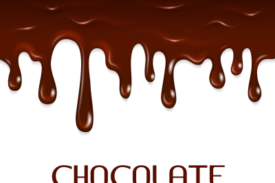 Melted dripping chocolate seamless vector