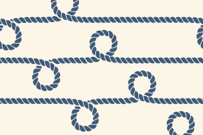 Marine folded ropes seamless pattern