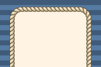Rope frame over striped background