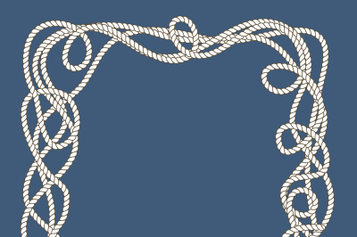 Tangled nautical ropes frame