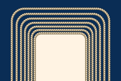Square nautical brown ropes frame