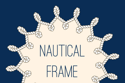Nautical ropes frame over navy blue background