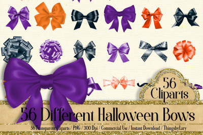 56 Halloween Bows and Ribbons Clip Arts PNG Transparent