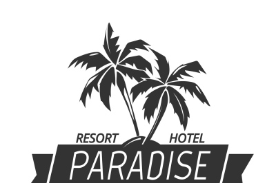 Paradise island resort hotel logo