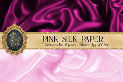 16 Pink Luxury Silk Satin Cloth Texture Digital Papers