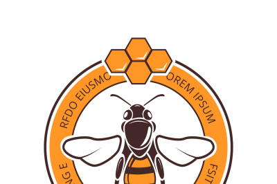 Retro beekeeper, honey, bee vector logo