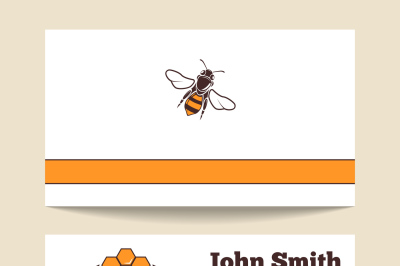 Beekeeper vector business card template