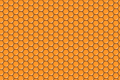 Orange honeycomb vector seamless pattern