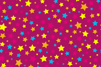 Bright stars pink seamless pattern