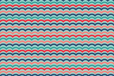 Waves seamless pattern in retro colors