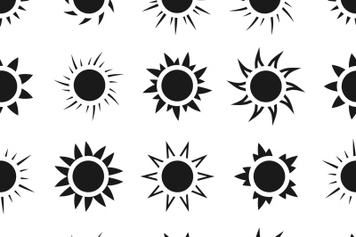 Suns in the sky seamless pattern