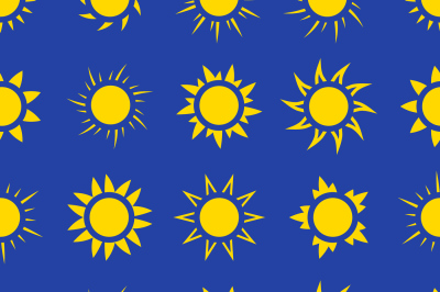 Suns in the sky seamless pattern