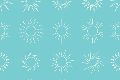 Suns in the sky seamless pattern