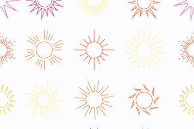 Suns in the sky seamless pattern