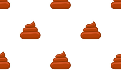 Brown poos white background seamless pattern