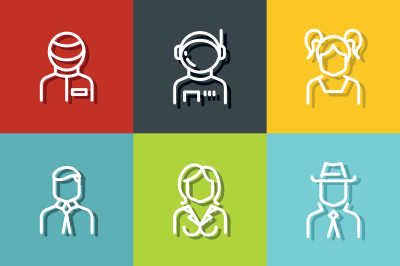 People avatars, characters staff