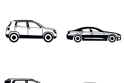 Car type in simple style on white background